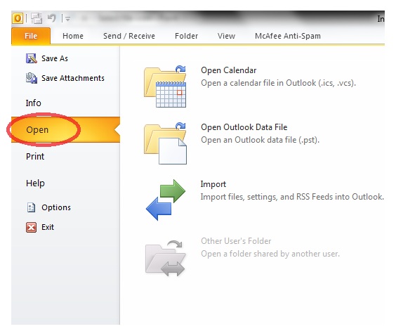 how to open email in outlook