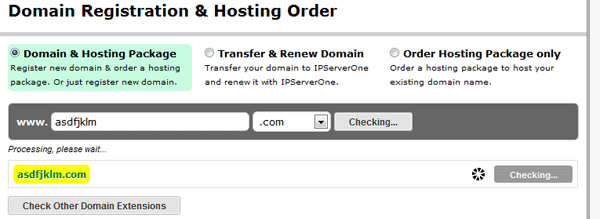 Step 3: Checking domain's availability Step 3: Checking domain's availability