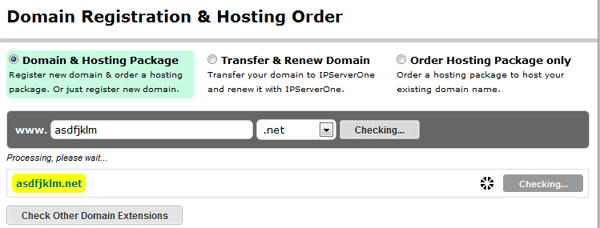 Step 5: Checking domain's availability Step 5: Checking domain's availability