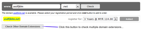 Check multiple domain extensions Check multiple domain extensions