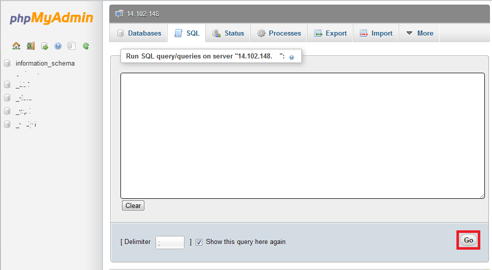 How to Run MySQL Query in PHPMyAdmin - Server Gigabit Malaysia