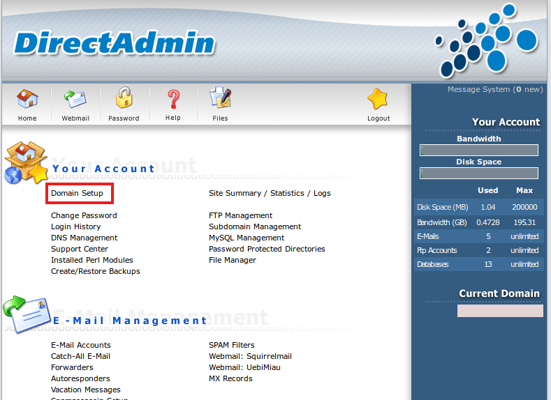 domain setup