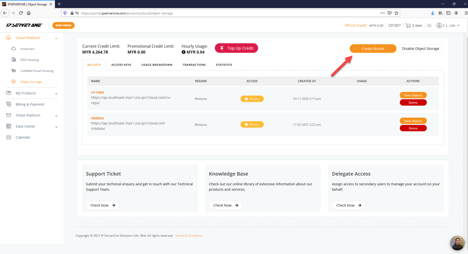 How to Mount IPS1 Object Storage Bucket in MS Windows with OpenSource
