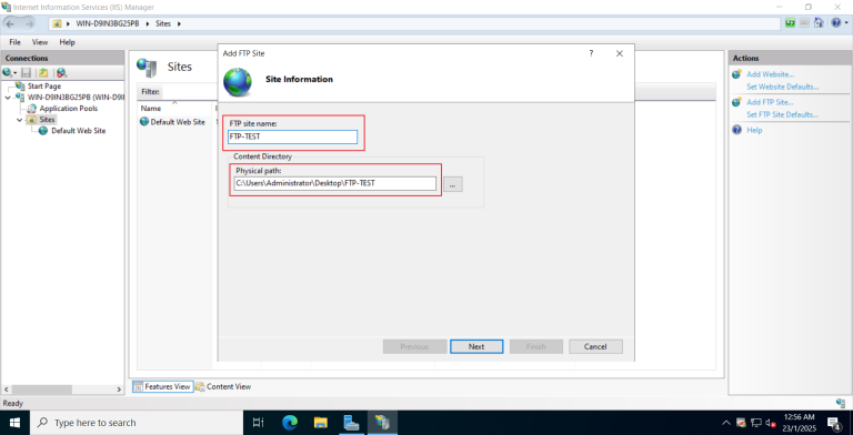 Set up FTP in Internet Information Services (IIS) on Windows Server ...