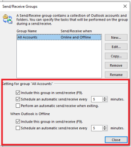 How to adjust send/receive setting in Outlook - IPSERVERONE