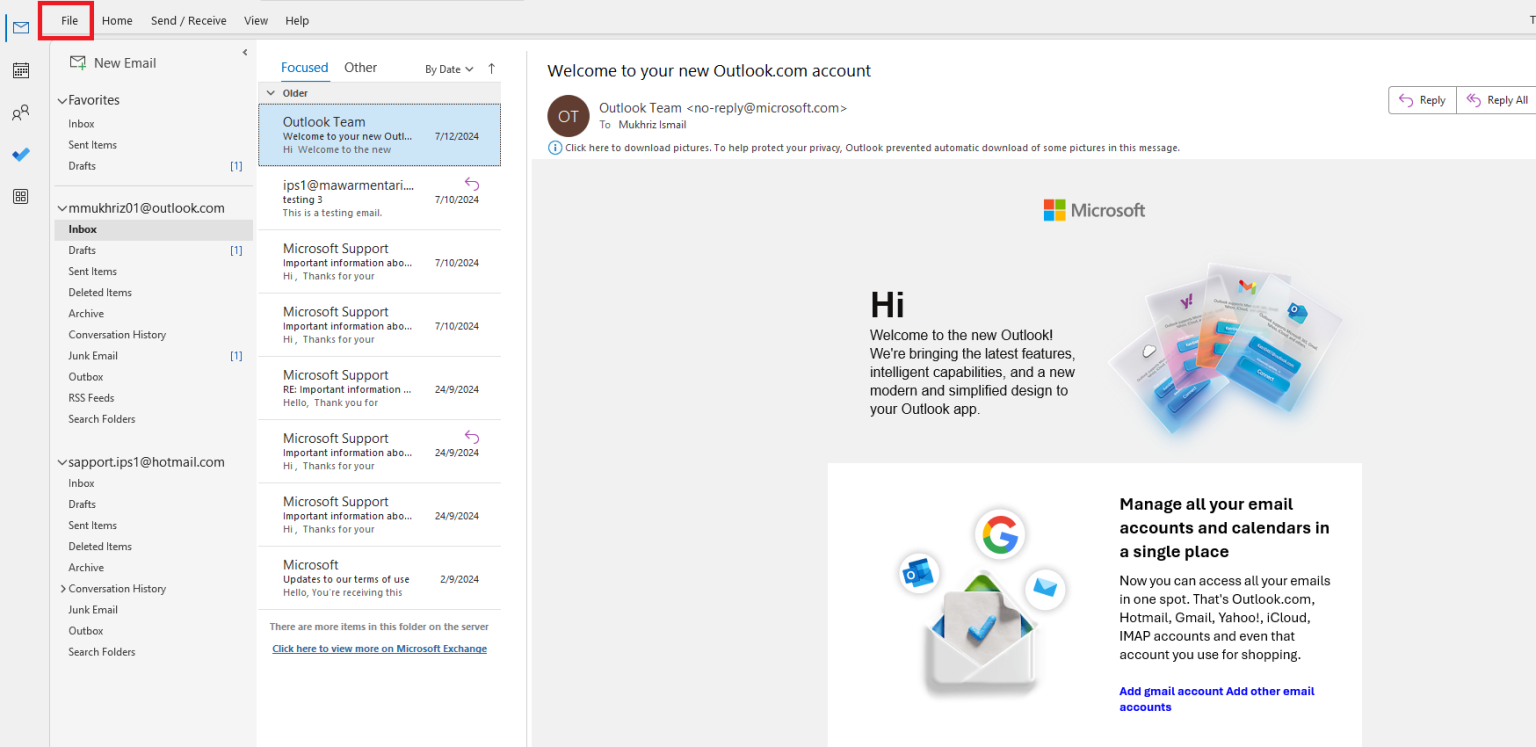 How to adjust send/receive setting in Outlook - IPSERVERONE
